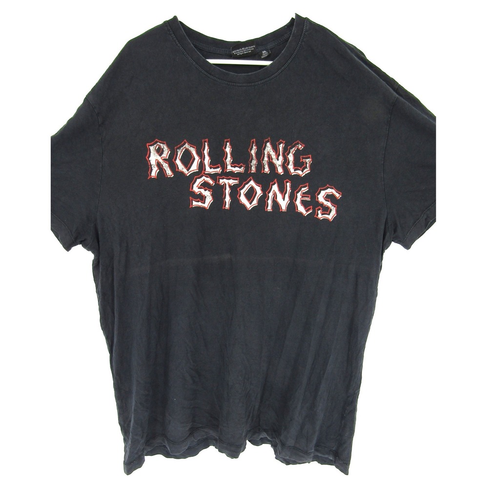 Rolling Stones T-Shirt Mens 2XL Black Voodoo Lounge Graphic Print Short Sleeve